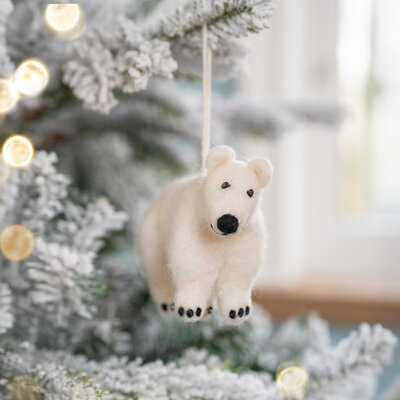 Sjaal met Verhaal Felt Christmas Hanger Winter IJsbeer