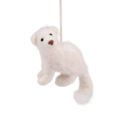 Sjaal met Verhaal Felt Christmas Hanger Winter Marter wit