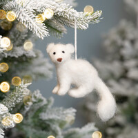 Sjaal met Verhaal Felt Christmas Hanger Winter Marter wit