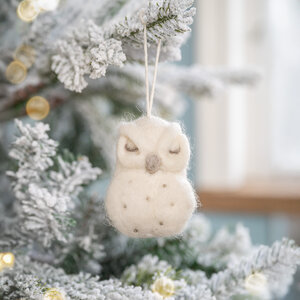 Sjaal met Verhaal Felt Christmas Hanger Winter Sneeuwuil