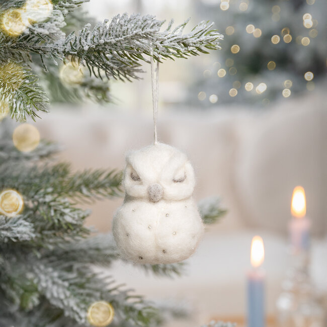 Filz Weihnachtshänger Winter Sneeuwuil