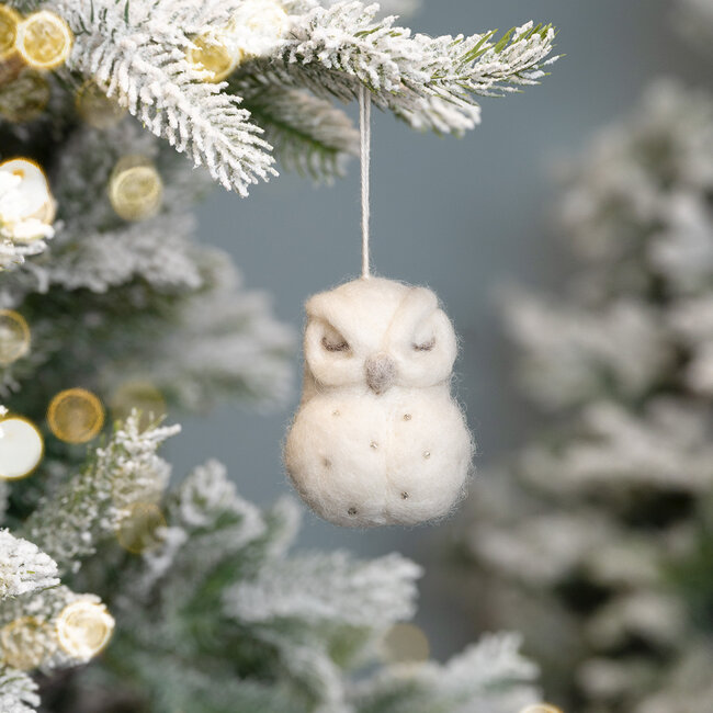 Filz Weihnachtshänger Winter Sneeuwuil