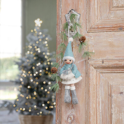 Sjaal met Verhaal Felt Christmas Hanger Winterfee ijsblauw