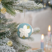 Sjaal met Verhaal Filz Weihnachtshänger Bal Kerstster ijsblauw
