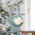 Sjaal met Verhaal Felt Christmas Hanger Bal Vredesduif ijsblauw