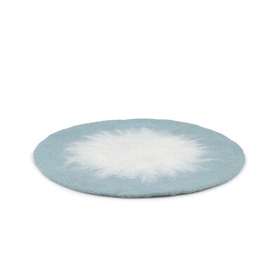 Sjaal met Verhaal Filz-Untersetzer 40 cm rond ijsblauw/wit