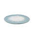 Sjaal met Verhaal Felt coaster 40 cm rond ijsblauw/wit