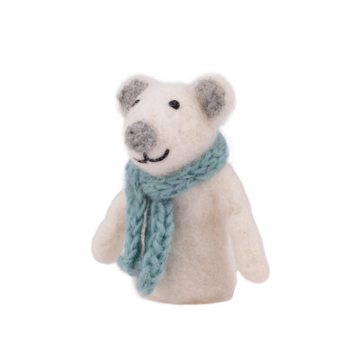 Sjaal met Verhaal Finger Dolls IJsbeer ijsblauw