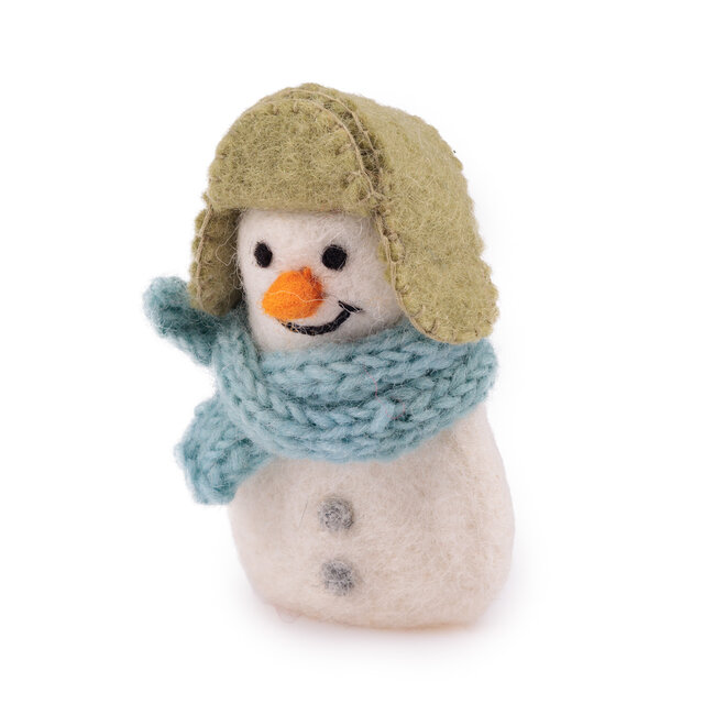 Fingerpuppen Sneeuwpop ijsblauw