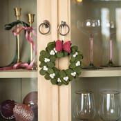 Sjaal met Verhaal Felt Christmas Hanger Krans Mistletoe met Strik