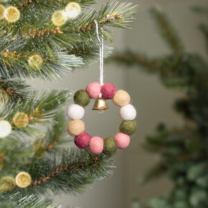 Sjaal met Verhaal Filz Weihnachtshänger Krans Mistletoe Dreams Small