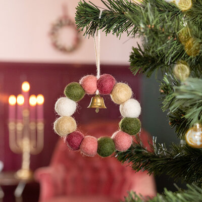 Sjaal met Verhaal Felt Christmas Hanger Krans Mistletoe Dreams Small