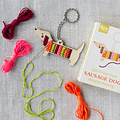 Rex London Stitch your own wooden keyring  Sausage Dog