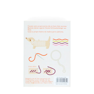Rex London Stitch your own wooden keyring - Sausage Dog