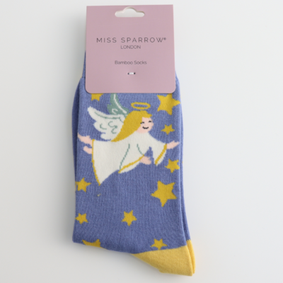 Miss Sparrow Socks Bamboo Angel denim