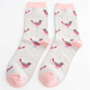 Miss Sparrow Socks Bamboo Blackbirds silver