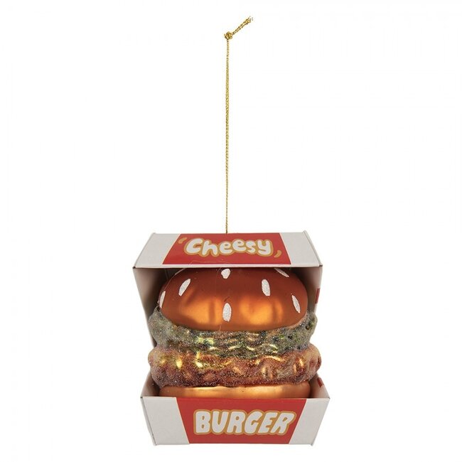 Christmas Decoration Cheesy Burger Glass