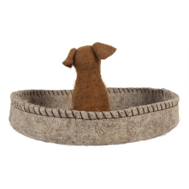 Felt Bowl Dog Grey