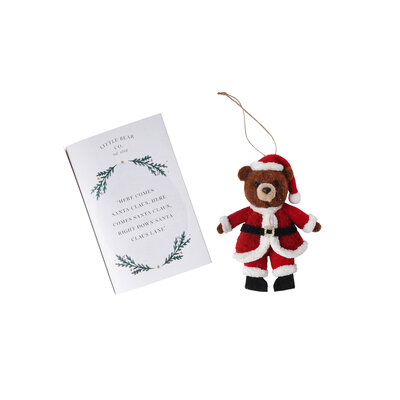 CGB Giftware Felt Christmas Hanger Bear in Giftbox  "Here comes..."
