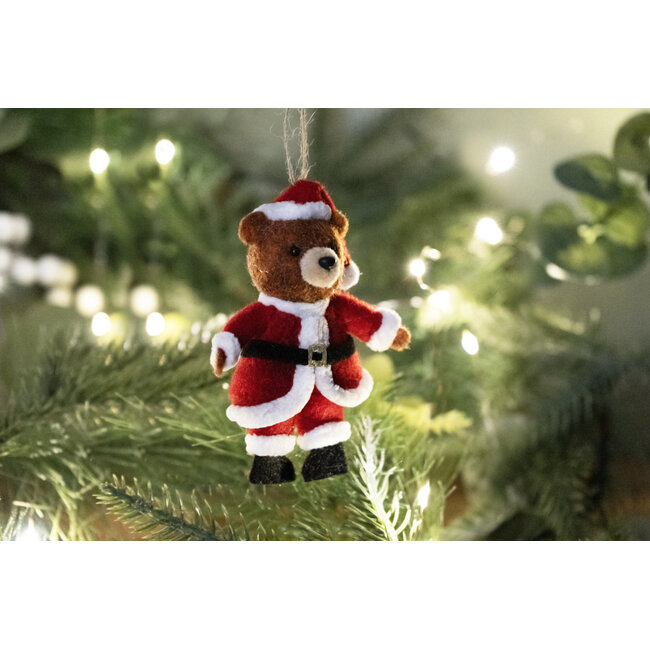 Felt Christmas Hanger Bear in Giftbox  "Here comes..."
