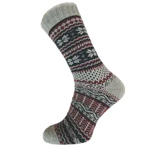 Gemjar Socken Men Wollmix Nordic grey/burgundy/blue