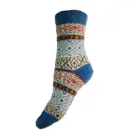 Joya Socken Wollmix Scandi blue/cream/brown