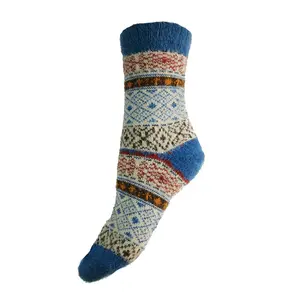 Gemjar Socken Wollmix Scandi blue/cream/brown