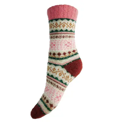 Gemjar Socken Wollmix Scandi cream/pink/brown