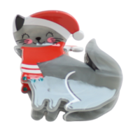 Red Cuckoo Haarklammer Xmas Cat grey