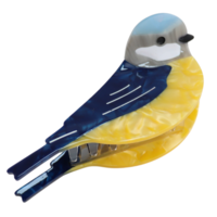 Red Cuckoo Hair Claw Clip Blue Tit large