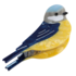 Red Cuckoo Haarklammer Blue Tit large