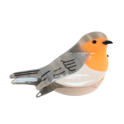 Red Cuckoo Hair Claw Clip Robin