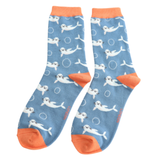 Miss Sparrow Socks Bamboo Seals denim