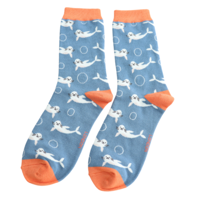 Miss Sparrow Socken Bamboo Seals denim