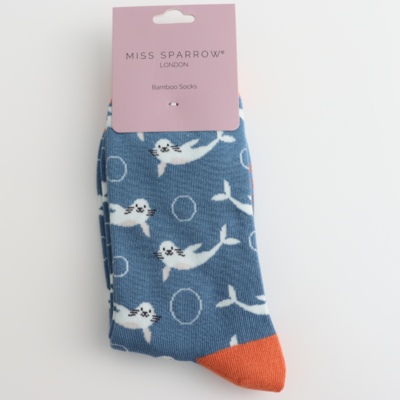 Miss Sparrow Socken Bamboo Seals denim
