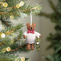 Sjaal met Verhaal Felt Christmas Hanger Meneer Beer creme