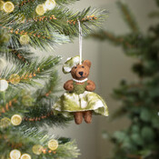 Sjaal met Verhaal Felt Christmas Hanger Mevrouw Beer mistletoe groen