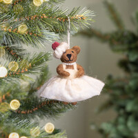 Sjaal met Verhaal Felt Christmas Hanger Mevrouw Beer creme