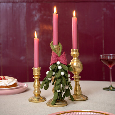 Sjaal met Verhaal Felt Christmas Hanger Mistletoe Strik XL