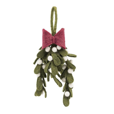 Sjaal met Verhaal Felt Christmas Hanger Mistletoe Strik XL