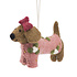 Sjaal met Verhaal Felt Christmas Hanger Teckel oudroze