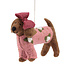 Sjaal met Verhaal Felt Christmas Hanger Teckel XL oudroze