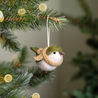 Sjaal met Verhaal Felt Christmas Hanger Vogeltje mistletoe groen