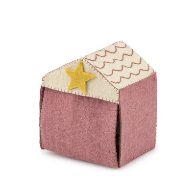 Sjaal met Verhaal Felt Nativity Scene cyclaam/oudroze