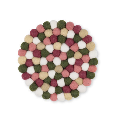 Sjaal met Verhaal Filz-Untersetzer 20 cm rond Bolletjes Mistletoe Dreams