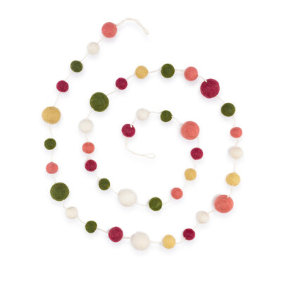 Sjaal met Verhaal Felt Garland Viltballetjes Mixed Mistletoe Dreams