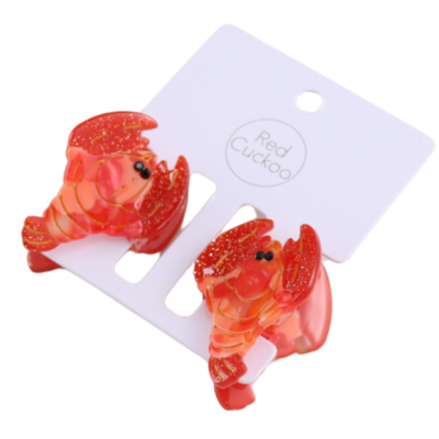 Red Cuckoo Haarklammer Lobster Set of 2