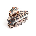 Red Cuckoo Hair Claw Clip Oval Leopard