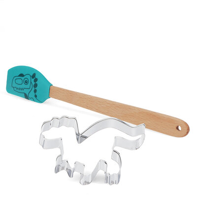 Rex London Cookie Cutter & Mini Spatula Baby Dinos