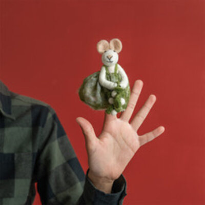 Sjaal met Verhaal Finger Dolls Muis met Mistletoe